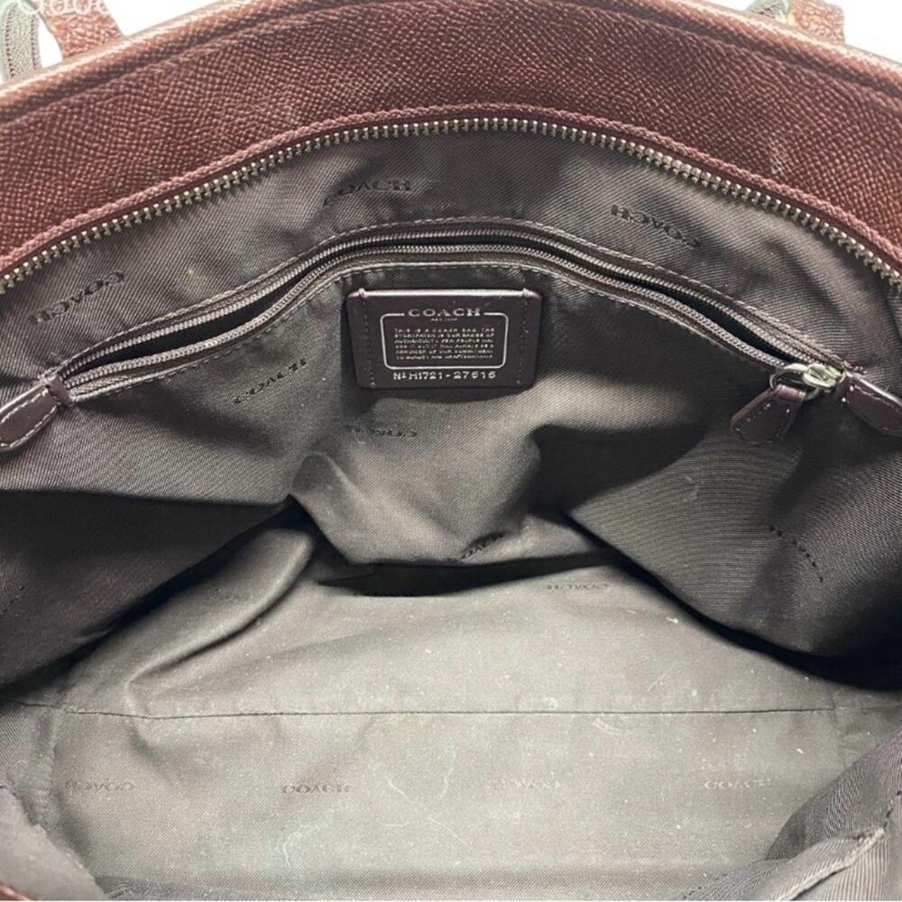 Coach Metallic Burgundy City Tote Women's Bag - Picture 11 of 12